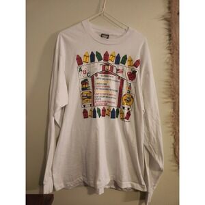 Vintage Vicki Melhart Screen Stars Best Long Sleeve Shirt School Teacher XL USA